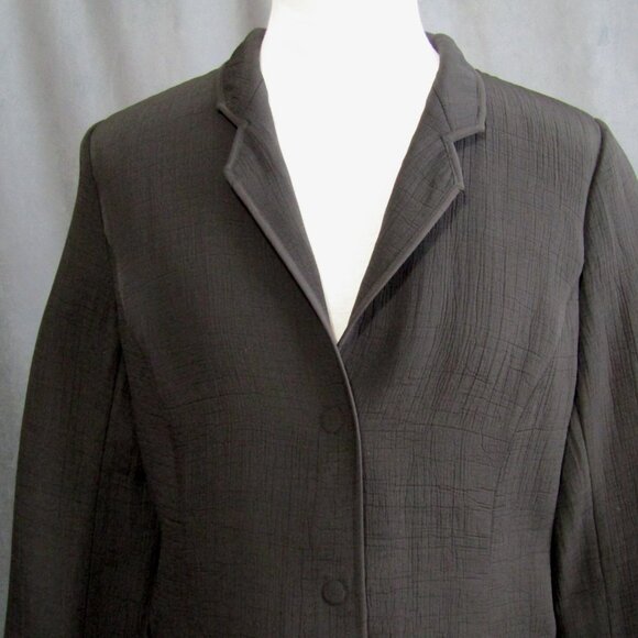 Eileen Fisher Black Textured Silk Blend Jacket Women Size XS Magnetic Snap Front - Picture 3 of 13